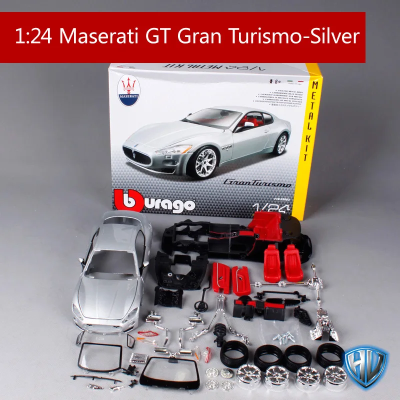 Bburago 1:24 maserati gt gran turismo Серебряный автомобиль литья под давлением металлическая модель комплект Смола ручной сборки автомобиля игрушка для