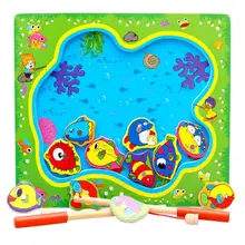 Детская обучающая магнитная игра рыбалка океан Рыбалка родитель-ребенок интерактивные игры деревянные игрушки настольная игра-головоломка игрушки