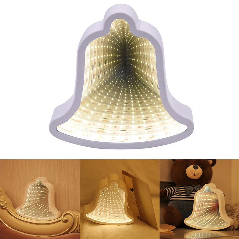  LED Night Light Space-time Mirror Tunnel Lamp Holiday Home Decor Night Light Led Garland Light Luces 40DC1203