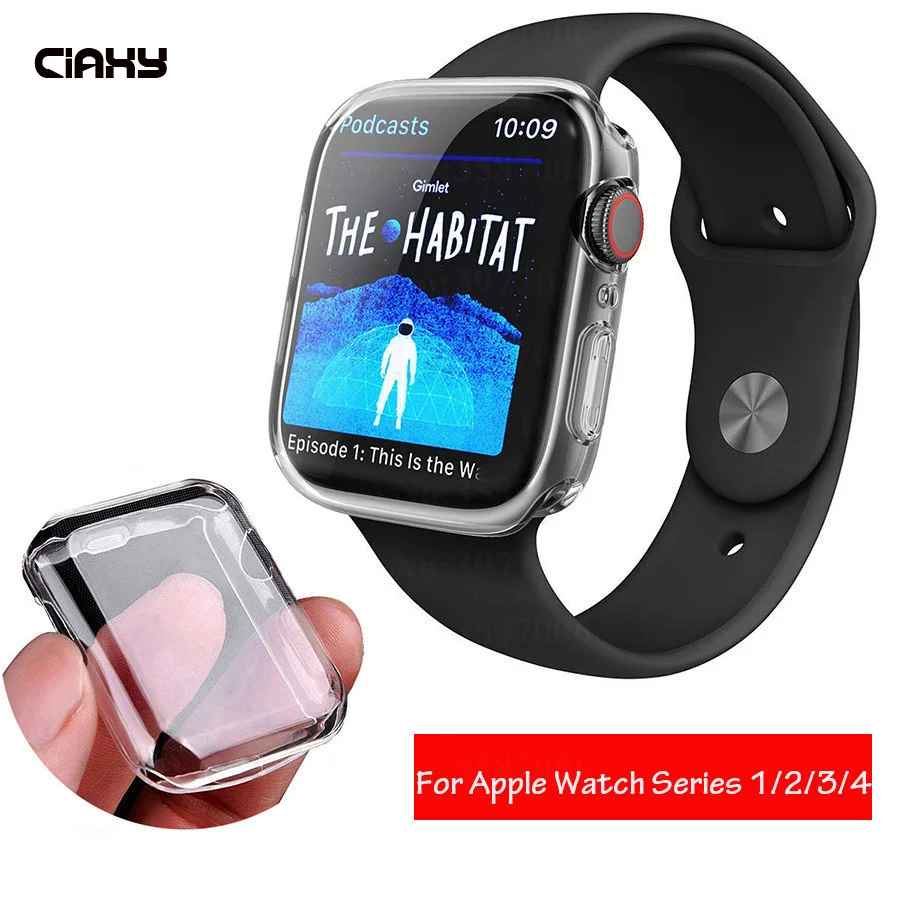 

Soft TPU Slim Full Protective Cover Anti-Scratches Shockproof Protector Case for Apple Watch 1/2/3 38mm 42mm Series 4 40mm 44mm