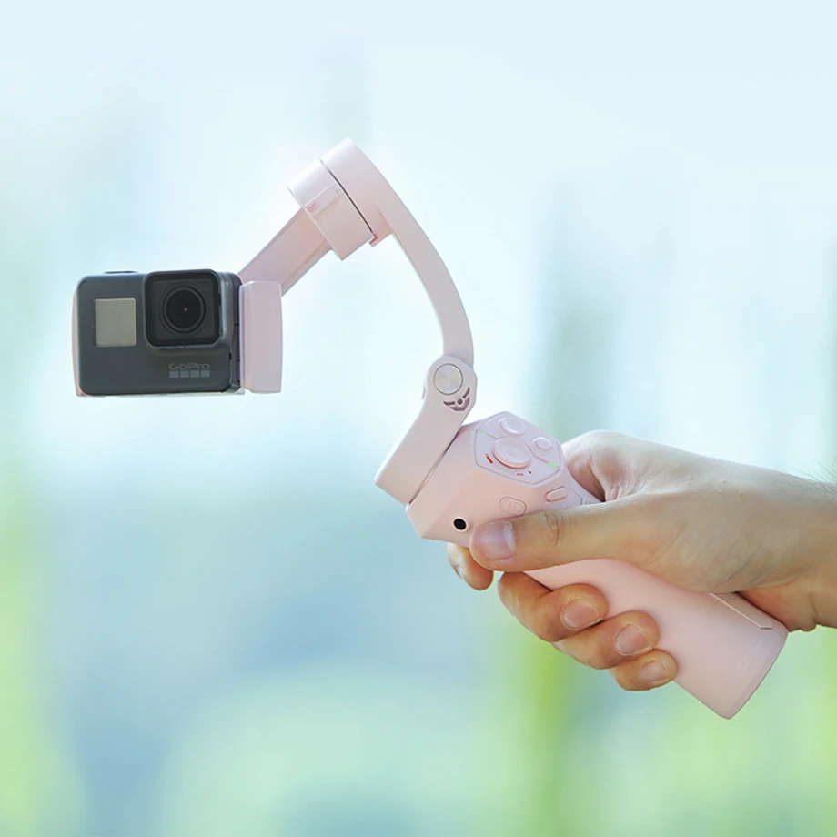 Atom 3-Axis Foldable Pocket-Sized Handheld Gimbal Selfie phone Stabilizer for iPhone Samsung GoPro&Wireless Charging PK Smooth 4-3