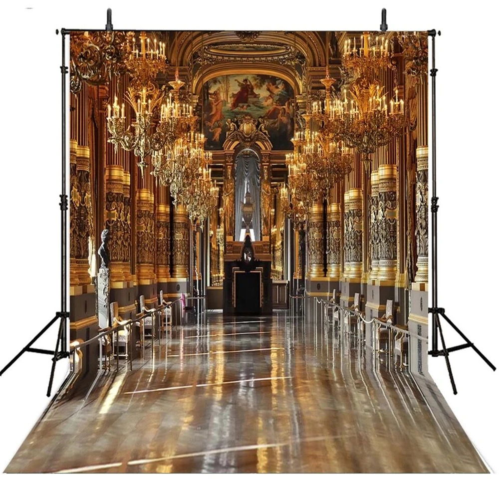 Photography Backdrop 5x7 Gold Palace Backgrounds Backdrops for Wedding