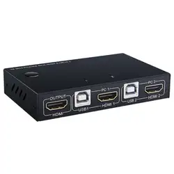 2 порта HDMI USB KVM 4 K коммутатор сплиттер для обмена монитором клавиатуры мыши