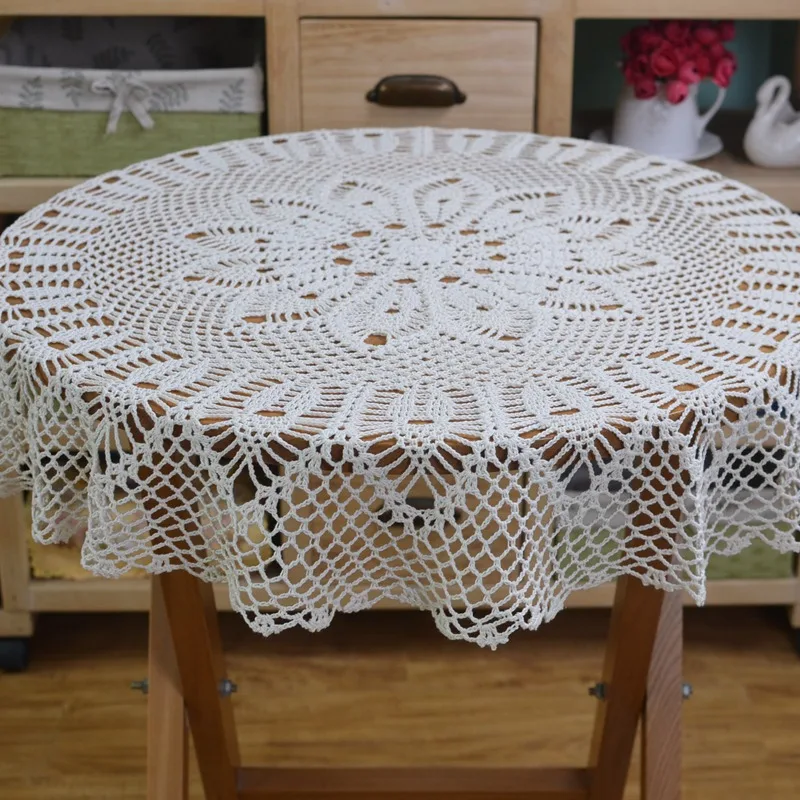 Элегантная винтажная вязаная крючком кружевная ткань 90 см (35 дюймов)|crochet round