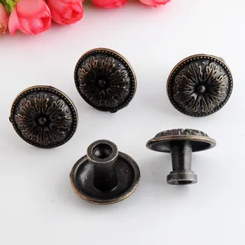 

Free Shipping Retail 2PCs Jewelry Wooden Box Pull Handle Dresser Drawer For Cabinet Door Round Antique Bronze 31x22mm F1012