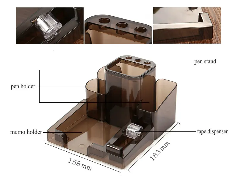 Аксессуары для офисного стола, пластиковый держатель для ручек, настольный органайзер, подставка для ручек и карандашей