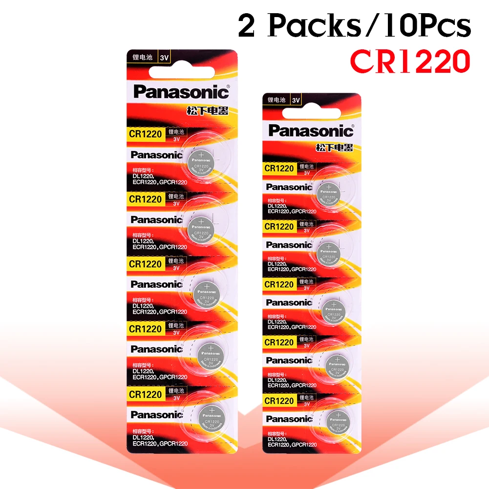 

100% Original CR1220 Button 10PCS Panasonic Cell Battery For Watch Car Remote Key cr 1220 ECR1220 GPCR1220 3v Lithium Battery