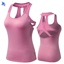Быстросохнущая женская рубашка без рукавов для занятий йогой, компрессионная, Беговая майка для бега, спортивная одежда майка для фитнеса