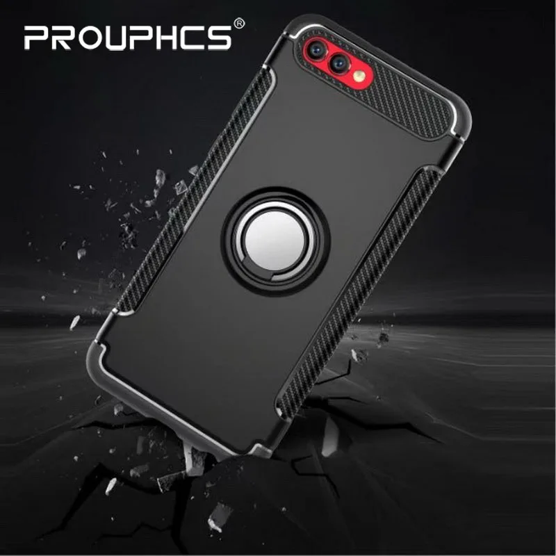 Prouphcs для huawei Honor V10 случае автомобиля кольцо держатель кронштейн Броня обложка