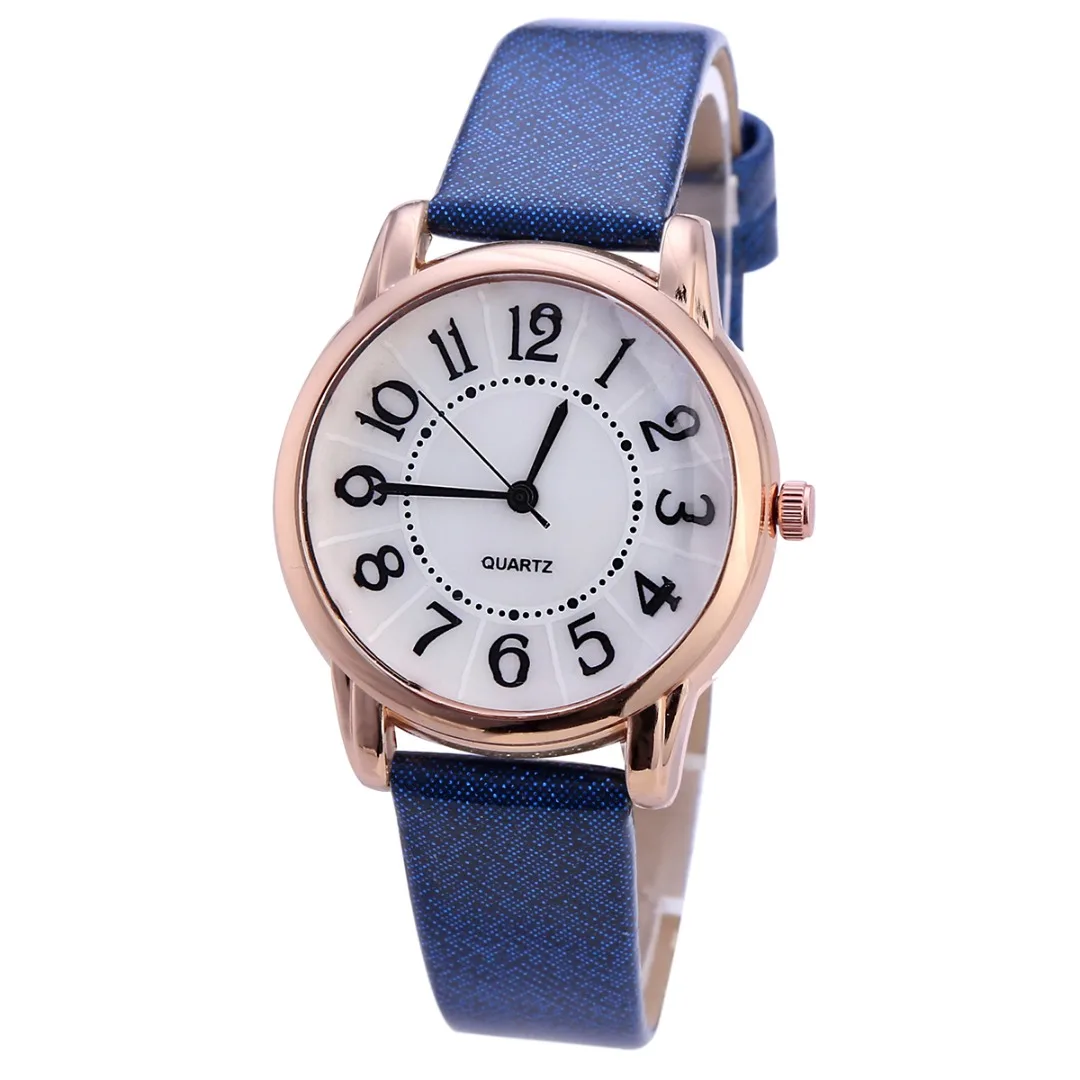 Faux Leather Arabic Numbers Watch  Fashion Casual Women Analog Quartz Watchh Female Wristwatches Relogio Feminino Shellhard