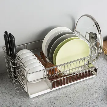 

A1 Bowl drain rack bowl dish rack 304 stainless steel kitchen single layer household air drying shelf storage rack wx8141137