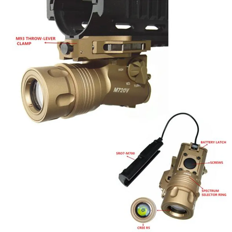 hunterking M720V Tactical Flashlight Strobe Version CREE R5 400 Lumen