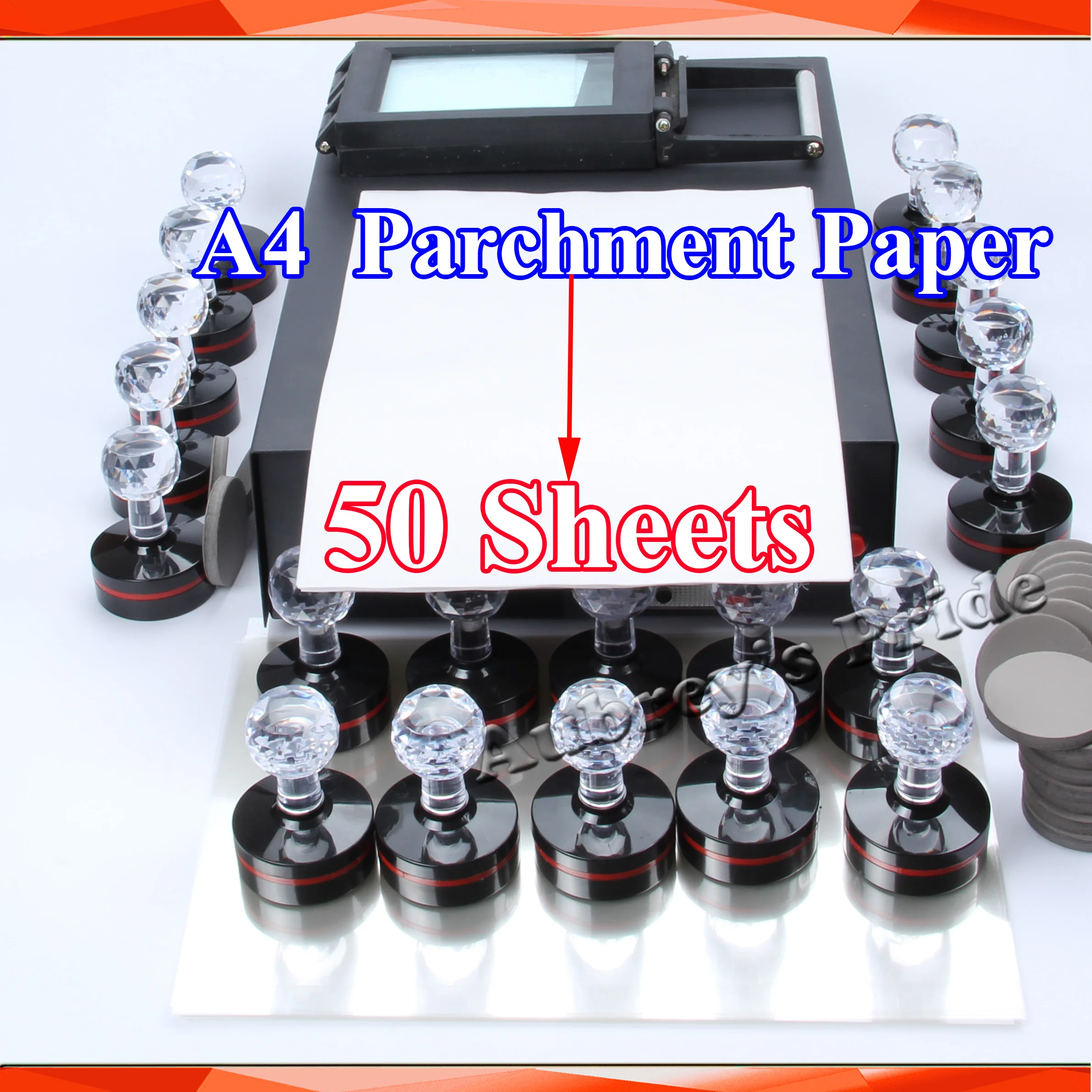 

50 Sheets A4 Parchment Paper for Photosensitive Portrait Flash Stamp Machine Kit Selfinking Stamping Making
