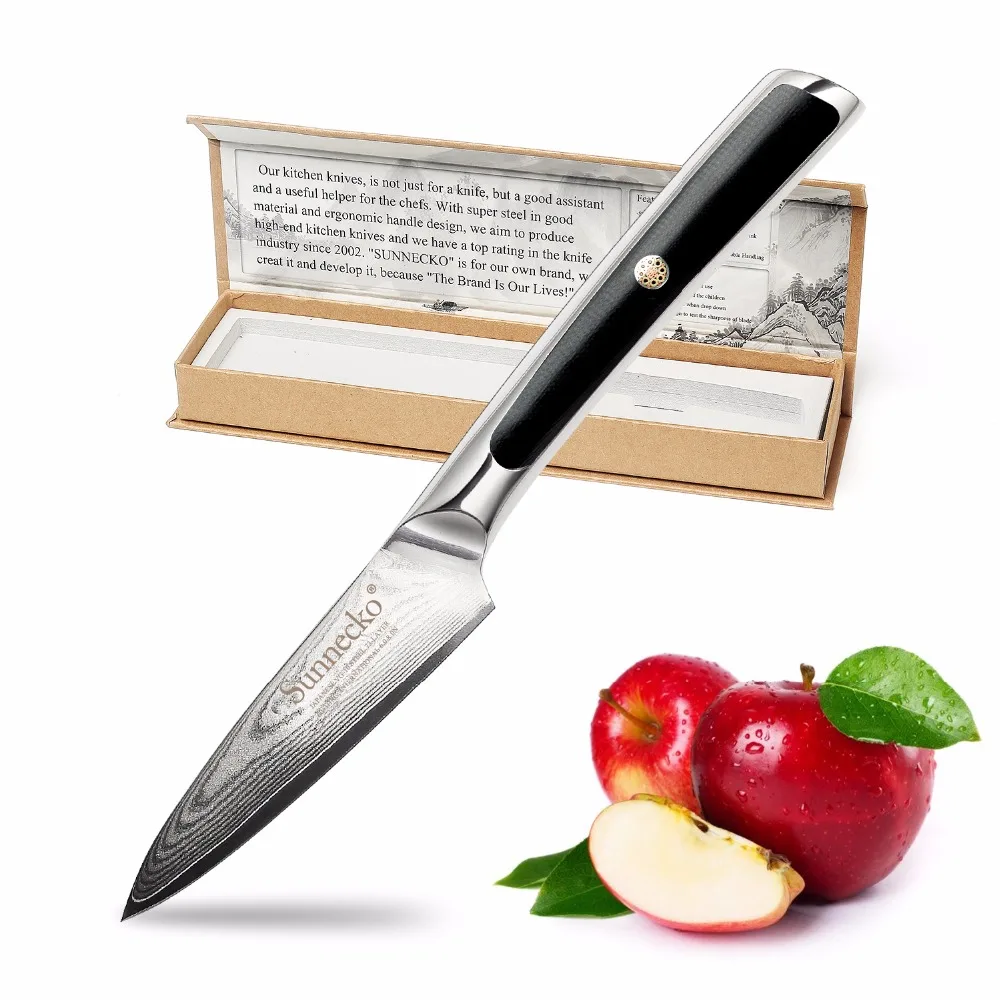 SUNNECKO 3.5" inch Paring Knife Kitchen Knives Chef's Cutting Fruit