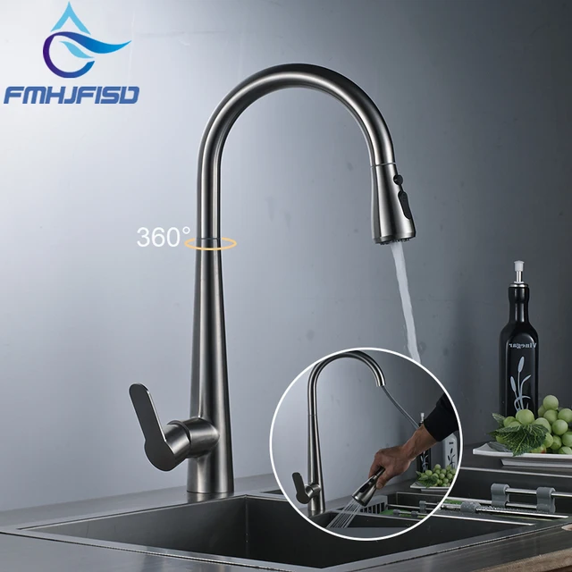 Special Price   kitchen Faucet 360 Rotating Kitchen Stainless Steel Sink Mixer Tap Pull Out Faucet 