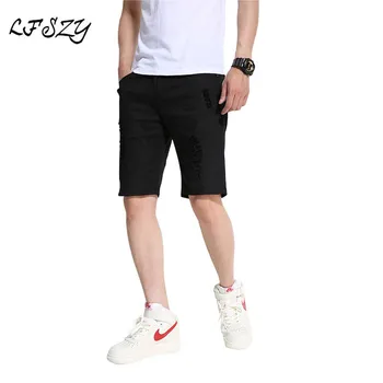 

Men's Denim Shorts 2020 Summer New Men's Black Denim Shorts Korean Trendy Men's Slim Five Shorts More Sizes 28-35 36
