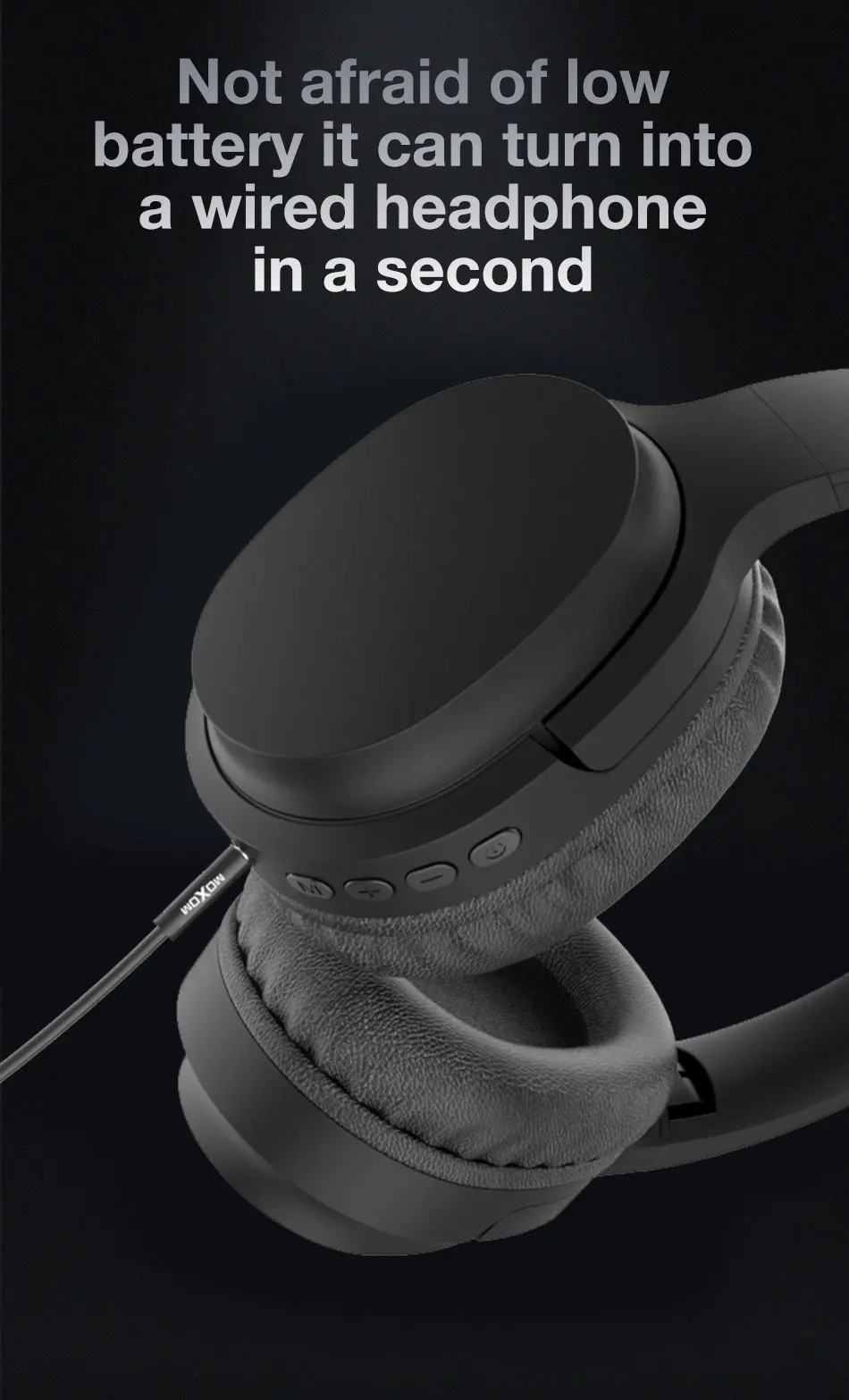 Наушники MOXOM Bluetooth с функцией активного шумоподавления, беспроводная гарнитура для телефонов и музыки с распознаванием лица