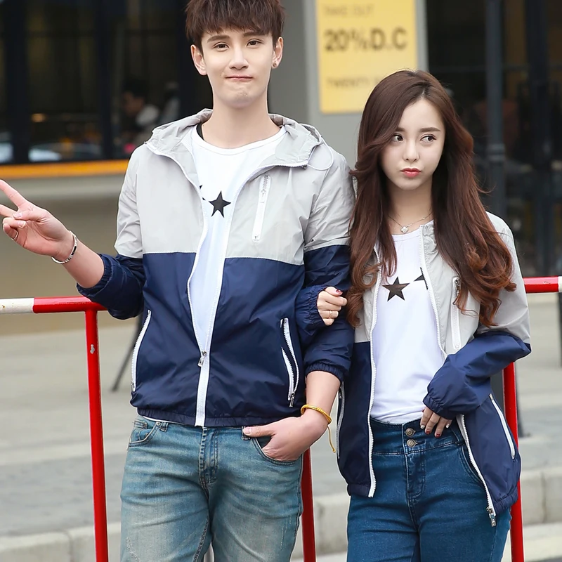 Jacket Women Windbreaker 2018 Autumn Women's Jacket Coat Hooded Female Jacket Fashion Men Ladies Thin Basic Jackets For Women