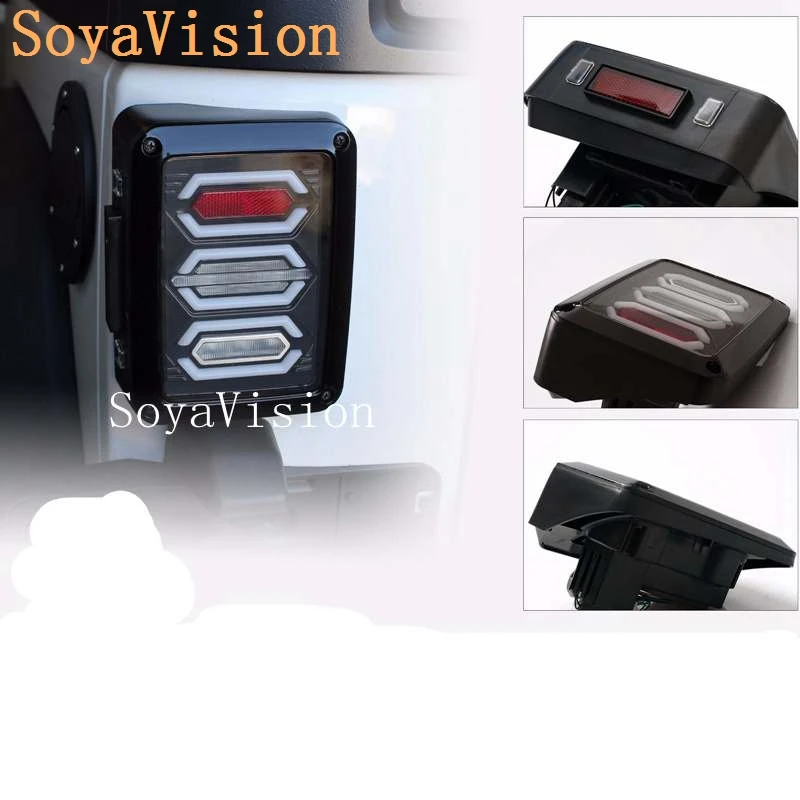 Xprite G3 LED Dia  mond Tail Light Black with Clear Lens For 07-16 Jeep Wrangler