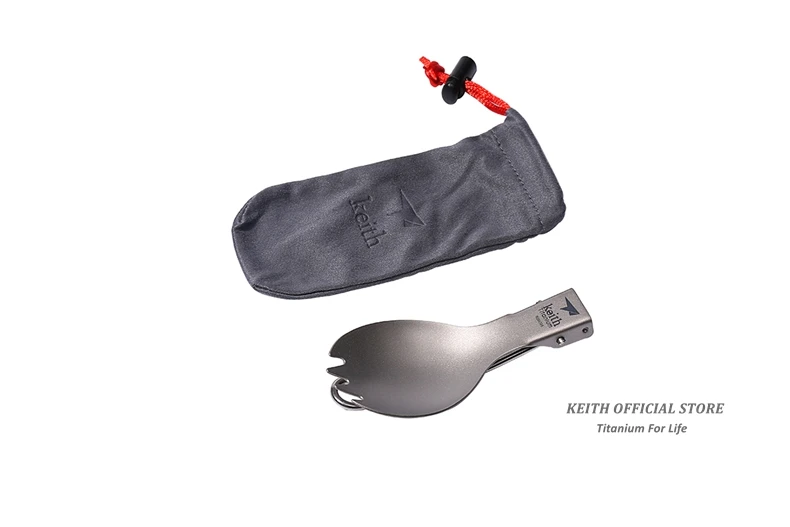 Кейт Титан складной spork Кемпинг столовые приборы путешествия столовые приборы пикник Пеший Туризм удобный Вилы ложка титановая ложка вилка туристическая посуда ложка походная туризм и походы 17.5 г Ti5301