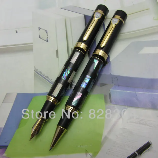 

2Pcs wholesale high quality exquisite shell medium nib Kim Ho roller pen +Fountain Pen Free Shipping