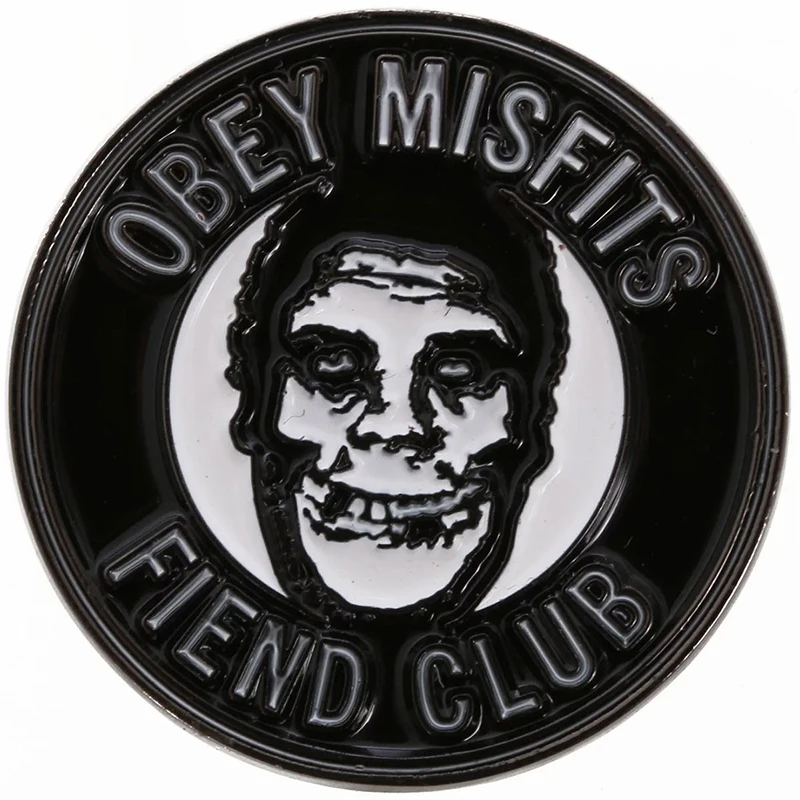

Misfits crimson ghost button badge skull fan club pin vintage 70s 80s punk rock brooch horror Goth collection