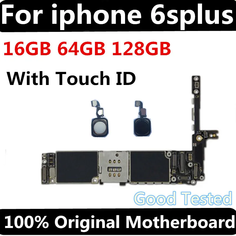 

16GB 64GB 128GB Original Motherboard For iPhone 6SP 6S Plus 100% Unlocked Mainboard Free iCloud IOS Logic Board Without Touch ID