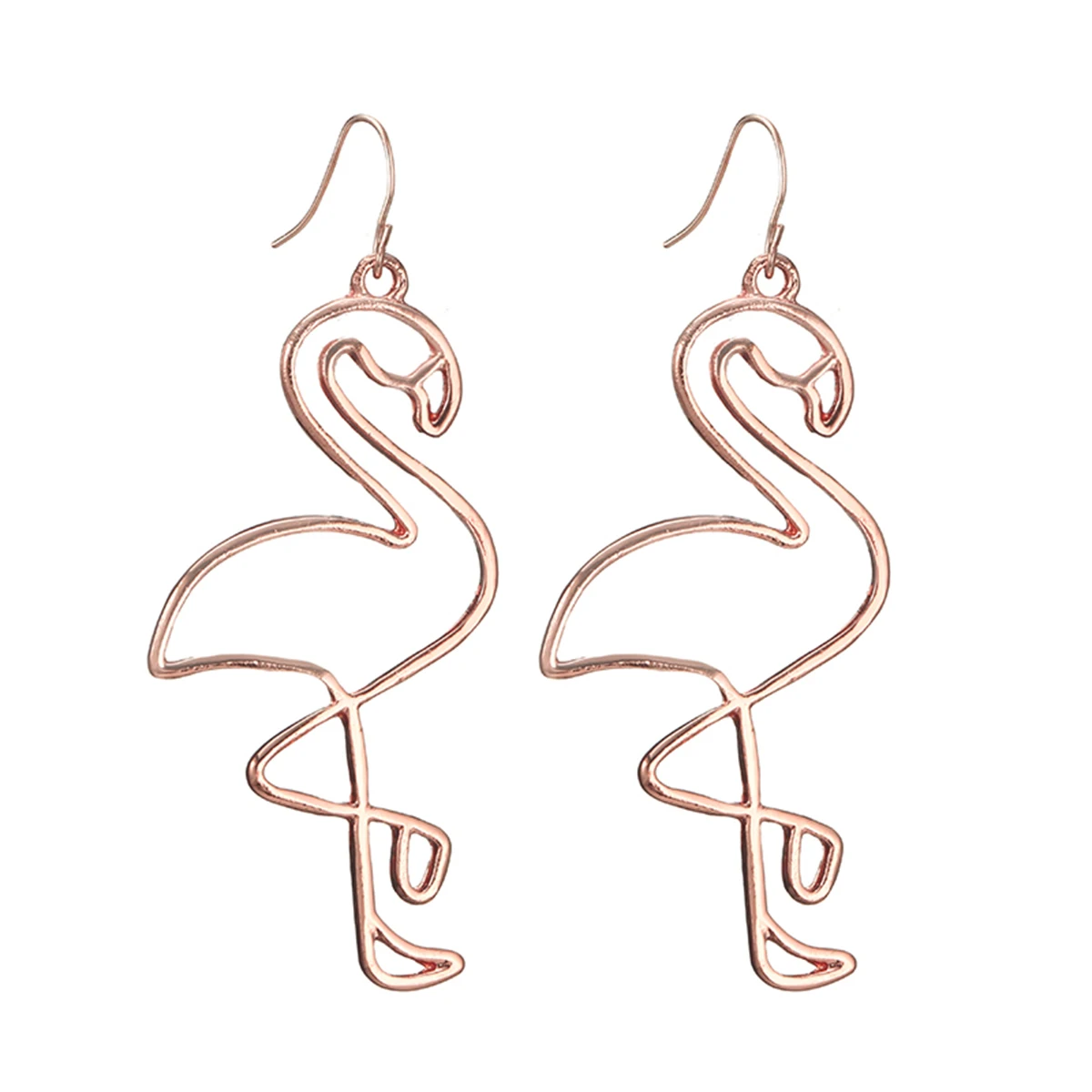 

Creative Hollow Flamingo Pendant Earring For Women Chic Temperament Animal Dangle Earring Shellhard Fashion Jewelry Femme Bijoux
