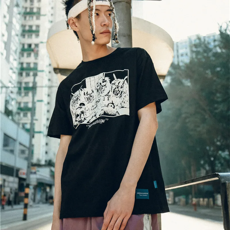 

4224J-Workout fitness men Short sleeve t shirt men thermal muscle bodybuilding wear compression Elastic Slim exercise clothing