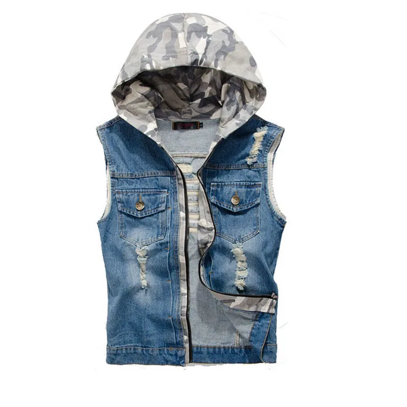 Buy New men's Denim Vest Designer Fashion Vintage
