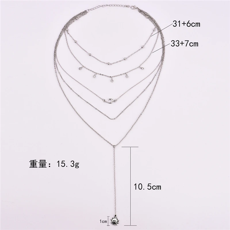 Женское длинное ожерелье s& Кулоны, тибетское серебряное многослойное ожерелье, набор, очаровательное массивное ожерелье для женщин, ожерелье, ювелирное изделие