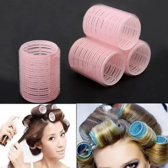 Buy 6Pcs/Set Self Grip Hair Rollers Cling 4 Size DIY
