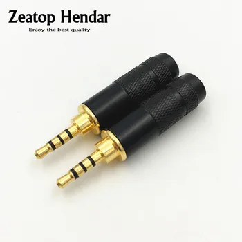 

10Pcs 2.5mm 4 Pole Stereo Male Plug Solder DIY Connector for 6MM Headphones Speaker Cable Adapter Black Shell