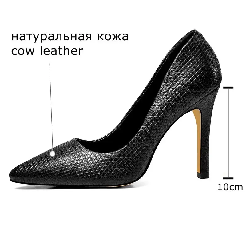 ALLBITEFO natural genuine leather super high heel shoes casual 2019 new ladies shoes Spring Autumn women heels high heels