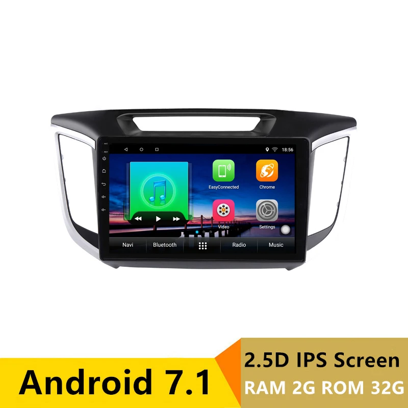 10 &quot2 + 32 г 2.5D ips Android 7 1 DVD мультимедиа плеер gps для HYUNDAI IX25 CRETA 2014 2015 2016 2017 Радио