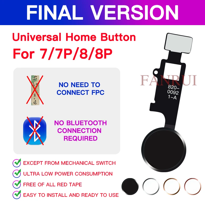 Design Universal Home Button No touch ID For IPhone 7 8 7 Plus 8 Plus Flex Cable Restore Ordinary Home Button Return Functions