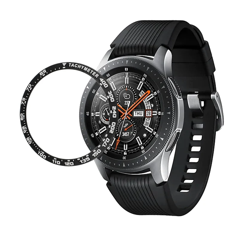 

Replacement Smart Watch Accessories For Samsung Galaxy Watch 46MM/42MM Bezel Ring Adhesive Cover Anti Scratch Metal