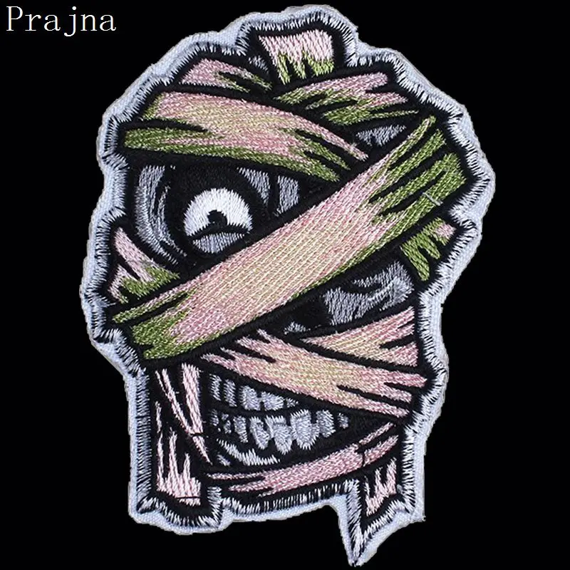

Prajna Skull Patches For Clothing High Quality Cheap Embroidered Patches For Clothes DIY Hot Iron On Patches Wholesale New Sale