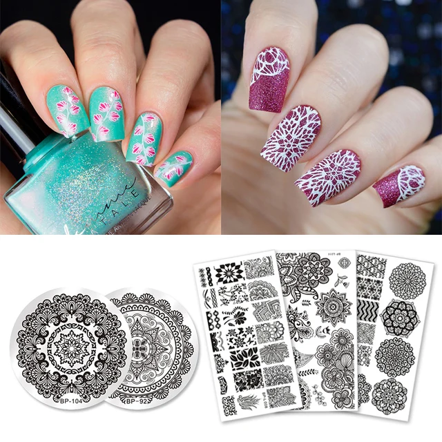 5pcs Born Pretty Stamp Plate Set Mandala Series Round Rectangle 5pcs Born Pretty Stamp Plate Set Mandala Series Round Rectangle Stamping Template Manicure Nail Art Image