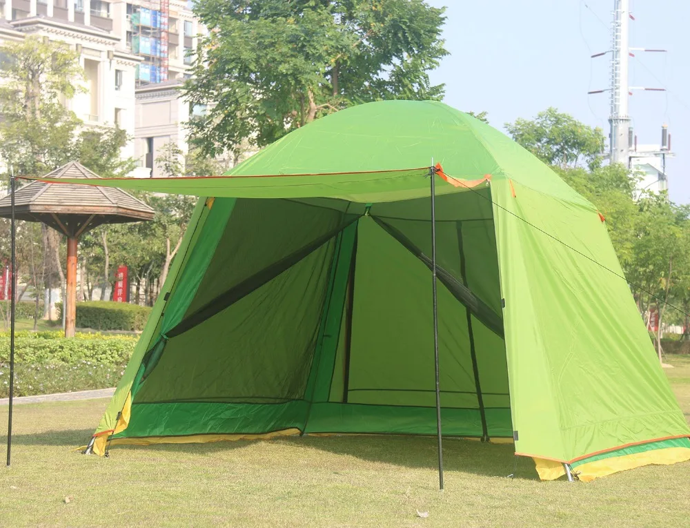 Large space 5 8person double layers camping tent with one pair of door