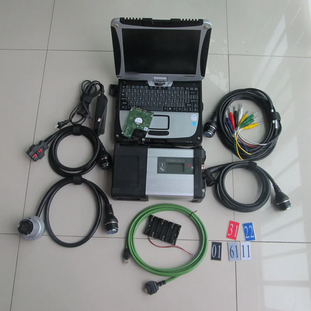 07 в hdd модель mb Star Diagnosis система mb sd c5 с ноутбуком CF-19 военный тафбук i5cpu установлен хорошо готов к работе