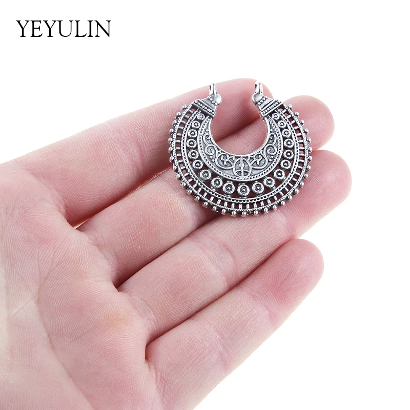 

Tibetan Silver Alloy Moon Connector Charms DIY Bracelet Bangle Earring Jewelry Making Moon Connectors Accessories 10pcs 35mm