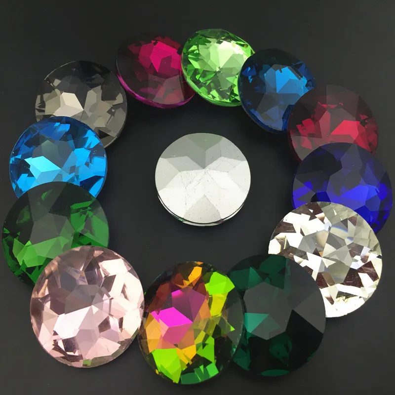 Все размеры цвета 8, 10, 12, 14, 16, 25, 27 мм круглый Baoshihua стекло, кристалл, камень заостренный назад высокое качество плоский верх Стразы