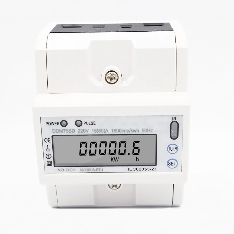 

Single Phase Two Wire Wattmeter RS485 MODBUS Protocol Power Meter LCD Energy Meter 220V/230V 50Hz/60Hz Din Rail Watt Meter