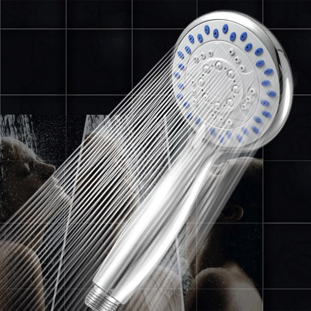 Large 5- Mode Function Chrome Bath Shower Head Handset Handheld Anti-limescale Universal Bathroom Accessories