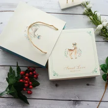 18,5*18,5*6 см 3 комплекта зима светло-голубой олень дизайн бумажная коробка+ сумка как печенье Конфеты Шоколад ручной работы подарок сладкий Рождество использование