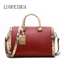 LUOFEIHUA новая кожаная сумка Бостон сумка Змеиный мешок модная сумка