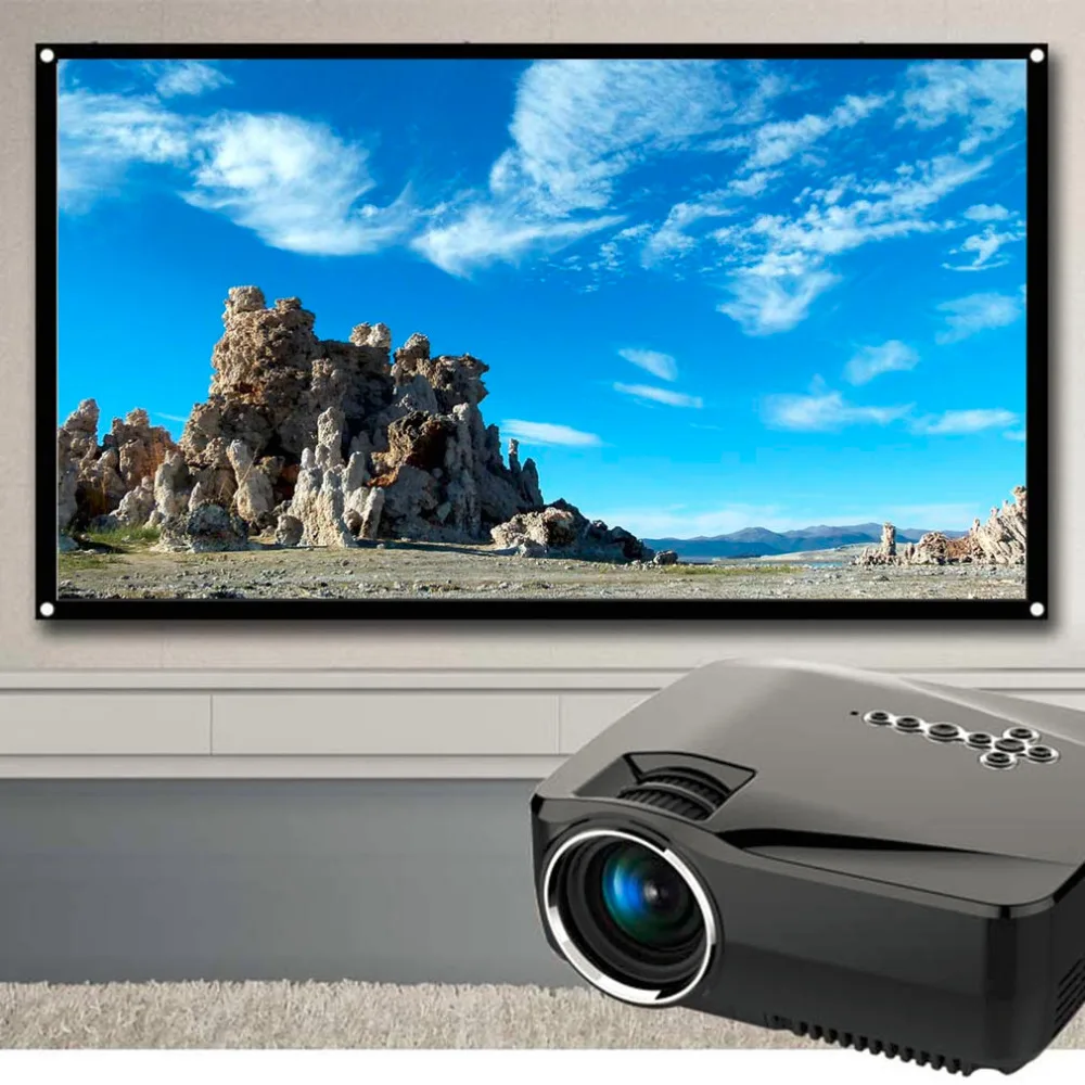 

72 Inch Portable White Projector Screen Folded Projection Screen High-definition Curtain