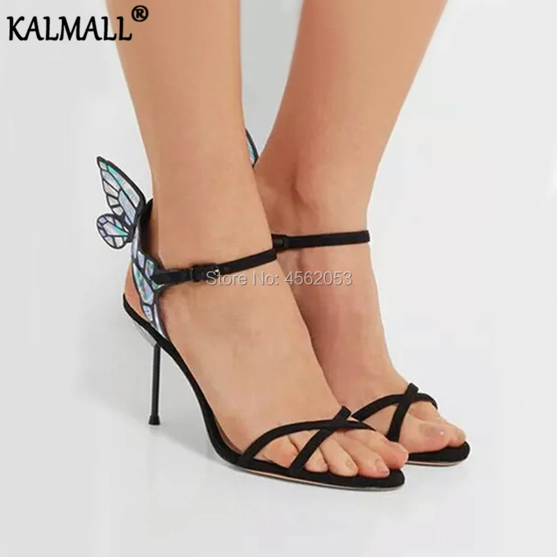 KALMALL Dream/черная Летняя обувь с лазерными крыльями и перекрестными ремешками
