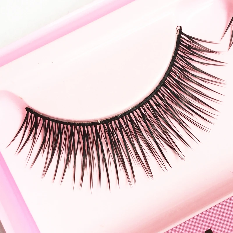 

1 Pair Women Reusable Natural Eye Makeup Tools False Eyelashes Handmade Short Lashes Cosmetic Fake Eye Lashes For Beauty
